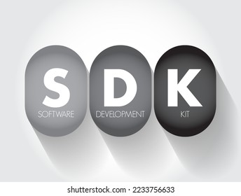 SDK - Software Development Kit is a collection of software development tools in one installable package, acronym text concept background