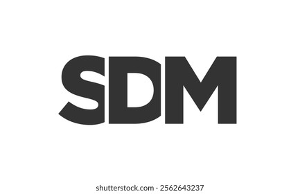 SDM logo design template with strong and modern bold text. Initial based vector logotype featuring simple and minimal typography. Trendy company identity ideal for businesses brand presence.
