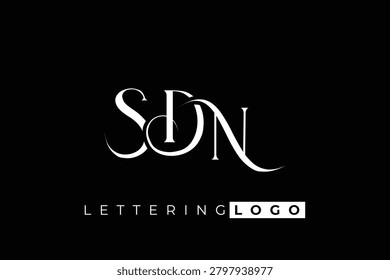 SDN Elegant Monogram Logo Design With Decorative Lettering. Elegant Monogram Logo Design with Decorative Elements and Typography