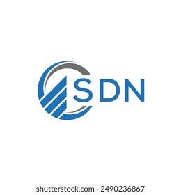 SDN Flat accounting logo design on white background. SDN creative initials Growth graph letter logo concept.SDN business finance logo design.	
