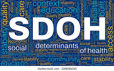 SDOH - Social Determinants Of Health - Vector Word Cloud