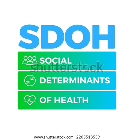 SDOH - social determinants of health - vector infographic illustration