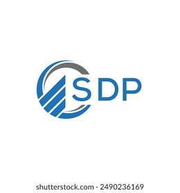 SDP Flat accounting logo design on white background. SDP creative initials Growth graph letter logo concept.SDP business finance logo design.	
