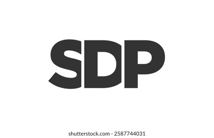 SDP logo design template with strong and modern bold text. Initial based vector logotype featuring simple and minimal typography. Trendy company identity ideal for businesses brand presence.