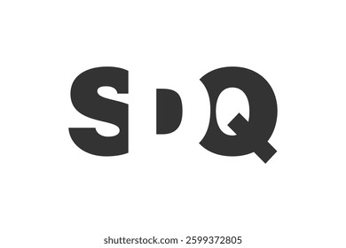 SDQ logo design. Initial letter S D Q bold font style for tech startups, consulting, corporate branding. Creative company name, headlines typography identity, trendy logotype. Vector illustration.