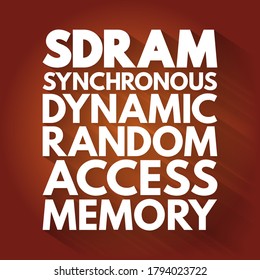 SDRAM - Synchronous Dynamic Random-Access Memory acronym, technology concept background