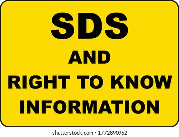 SDS and Right To Know Sign