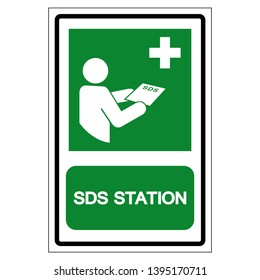 SDS Station Symbol Sign, Vector Illustration, Isolate On White Background Label .EPS10 