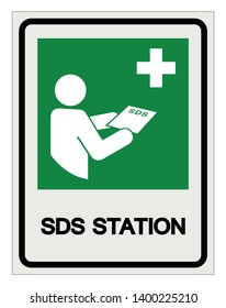 SDS Station Symbol Sign, Vector Illustration, Isolate On White Background Label .EPS10