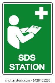 SDS Station Symbol Sign, Vector Illustration, Isolate On White Background Label .EPS10