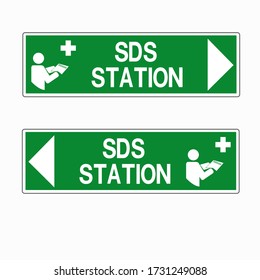 SDS Station Symbol Sign, Vector Illustration, Isolate On White Background Label .EPS10