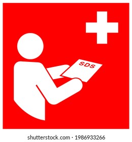 SDS Station Symbol Sign, Vector Illustration, Isolate On White Background Label .EPS10