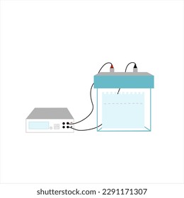 Die SDS-PAGE Gel-Elektrophorese-Technik, die Analysemethode zur Trennung des Zielproteins auf dem Polyacrylamidgel.