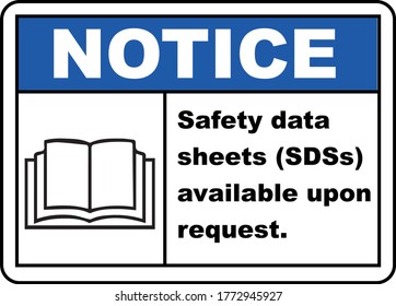 SDSs Available Upon Request Sign