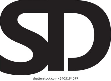 Diseño de logotipo moderno para letras SDT o SD