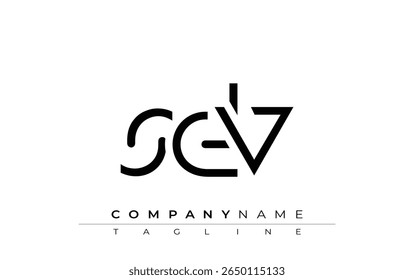 Abstraktes SDV-Buchstabendesign. Modernes Business-Logo-Design mit abstrakter Typografie und zeitgenössischem Stil