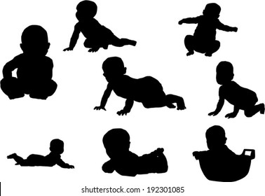 The Se Of 8 Baby Silhouette