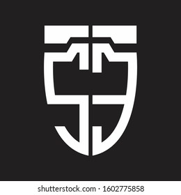SE Abstrack logo monogram with emblem style isolated on black background