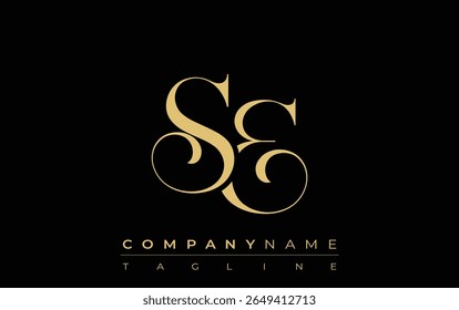 Logotipo de Joias Criativas Abstract. Um logotipo elegante com iniciais de monograma dourado em uma tipografia elegante e moderna, perfeito para a marca
