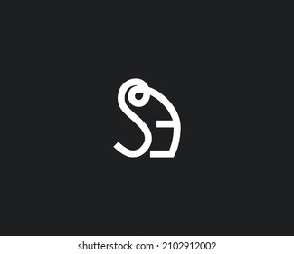 SE abstract vector logo monogram template