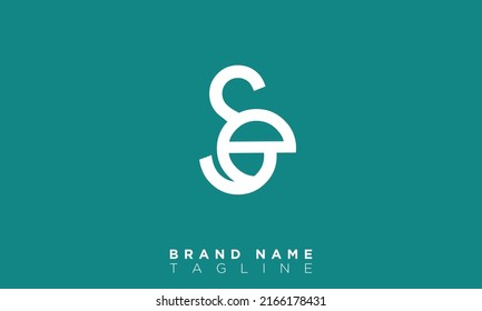 SE Alphabet letters Initials Monogram logo ES, S and E