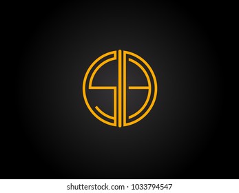 SE Circle Shape golden yellow Letter logo Design