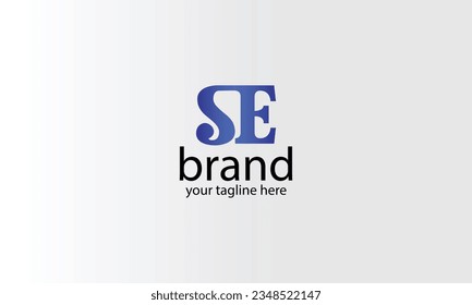 SE circle style creative minimal brand company blue logo design.