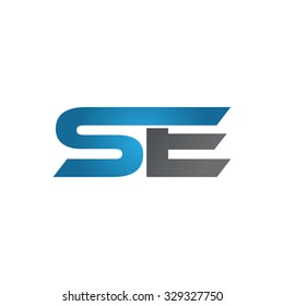 SE company linked letter logo blue