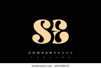 SE Creative Abstract Typography Logo Design. Elegant logo combining bold typography and creative shapes, ideal for branding and identity solutions.
