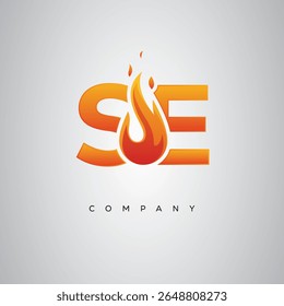 SE Creative Fire Letter Logo Design