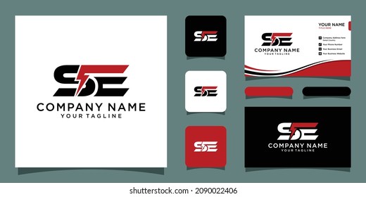 SE Energy Modern Logo Design Template with business card design template