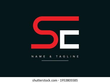 SE or ES Abstract initial monogram letter alphabet logo