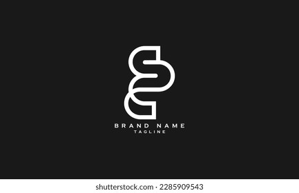 SE, ES, Abstract initial monogram letter alphabet logo design