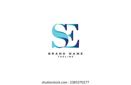 SE, ES, Abstract initial monogram letter alphabet logo design