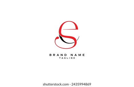 SE, ES, Abstract initial monogram letter alphabet logo design