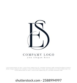 SE, ES,  abstract letters logo monogram