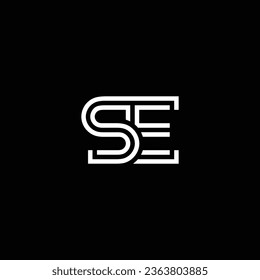 SE or ES abstract outstanding professional business awesome artistic branding company different colors illustration logo