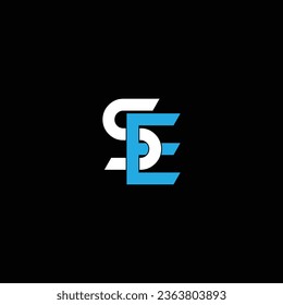 SE or ES abstract outstanding professional business awesome artistic branding company different colors illustration logo