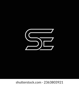 SE or ES abstract outstanding professional business awesome artistic branding company different colors illustration logo