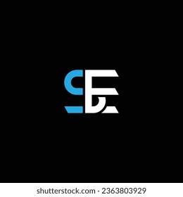 SE or ES abstract outstanding professional business awesome artistic branding company different colors illustration logo