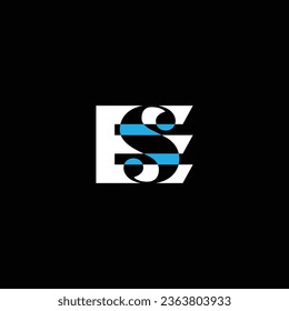 SE or ES abstract outstanding professional business awesome artistic branding company different colors illustration logo