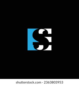 SE or ES abstract outstanding professional business awesome artistic branding company different colors illustration logo