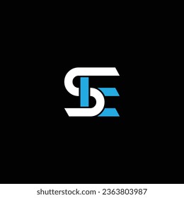 SE or ES abstract outstanding professional business awesome artistic branding company different colors illustration logo