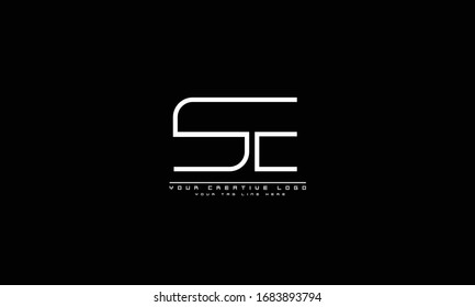 SE ES abstract vector logo monogram template