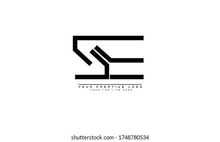 SE ES abstract vector logo monogram template