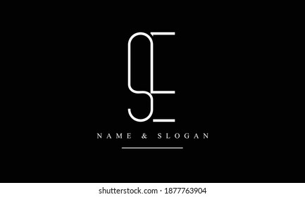 SE ES abstract vector logo monogram template