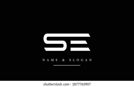 SE ES abstract vector logo monogram template