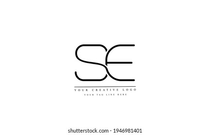 SE ES abstract vector logo monogram template