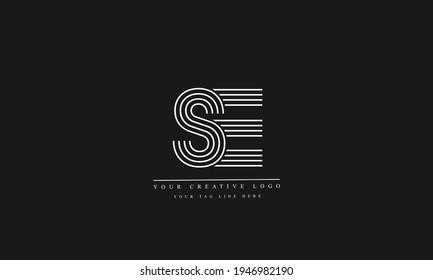 SE ES abstract vector logo monogram template