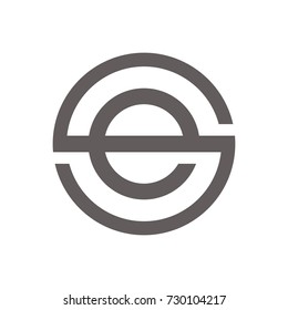 SE or ES or E or S initial letter logo design template vector